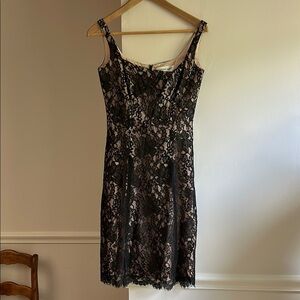 Josephine Sasso designer black lace overlay sleeveless dress XS EUC